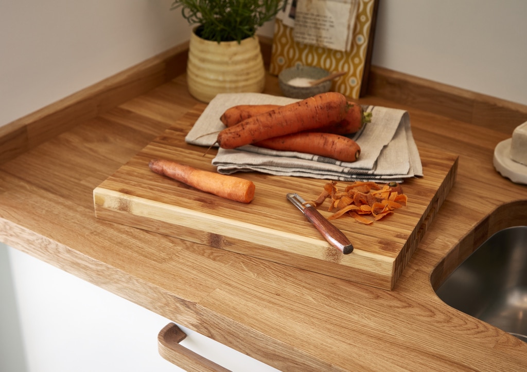 Blat de lucru, lemn nuanta stejar, 300 x 62 x 4 cm • GoodHome Hinita