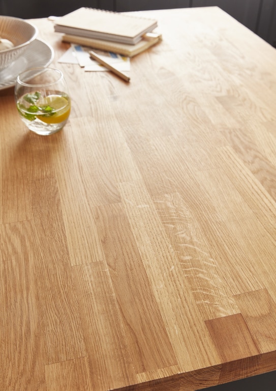 Blat de lucru, lemn nuanta stejar, 300 x 62 x 4 cm • GoodHome Hinita