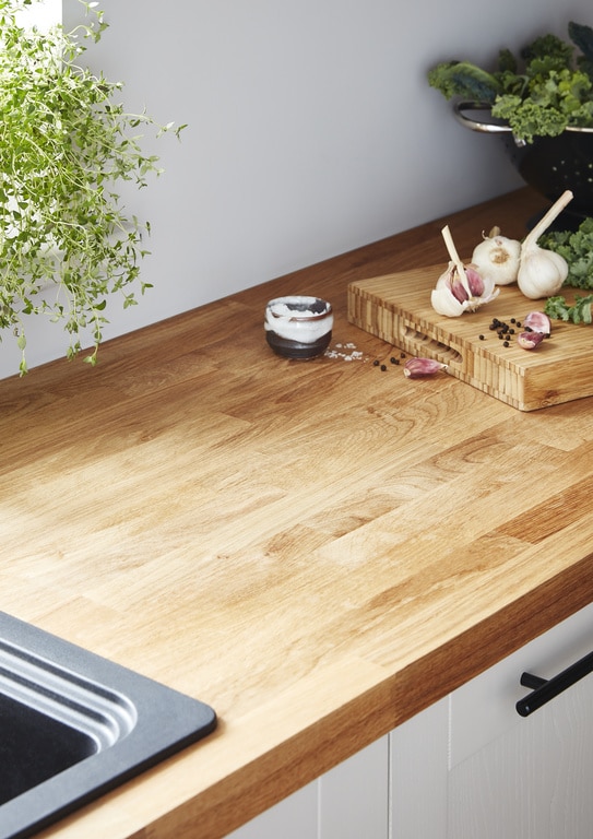 Blat de lucru, lemn nuanta stejar, 300 x 62 x 4 cm • GoodHome Hinita