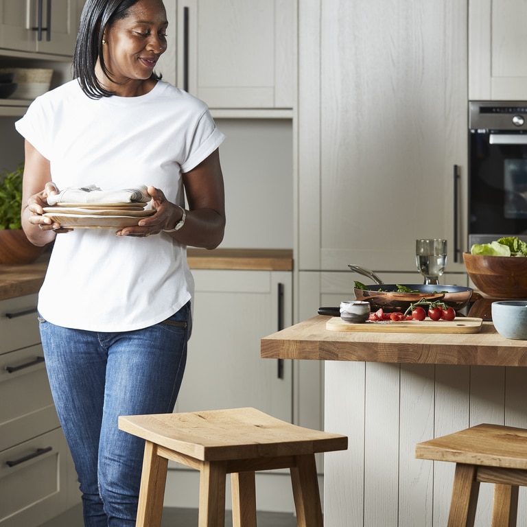 Blat de lucru, lemn nuanta stejar, 300 x 62 x 4 cm • GoodHome Hinita