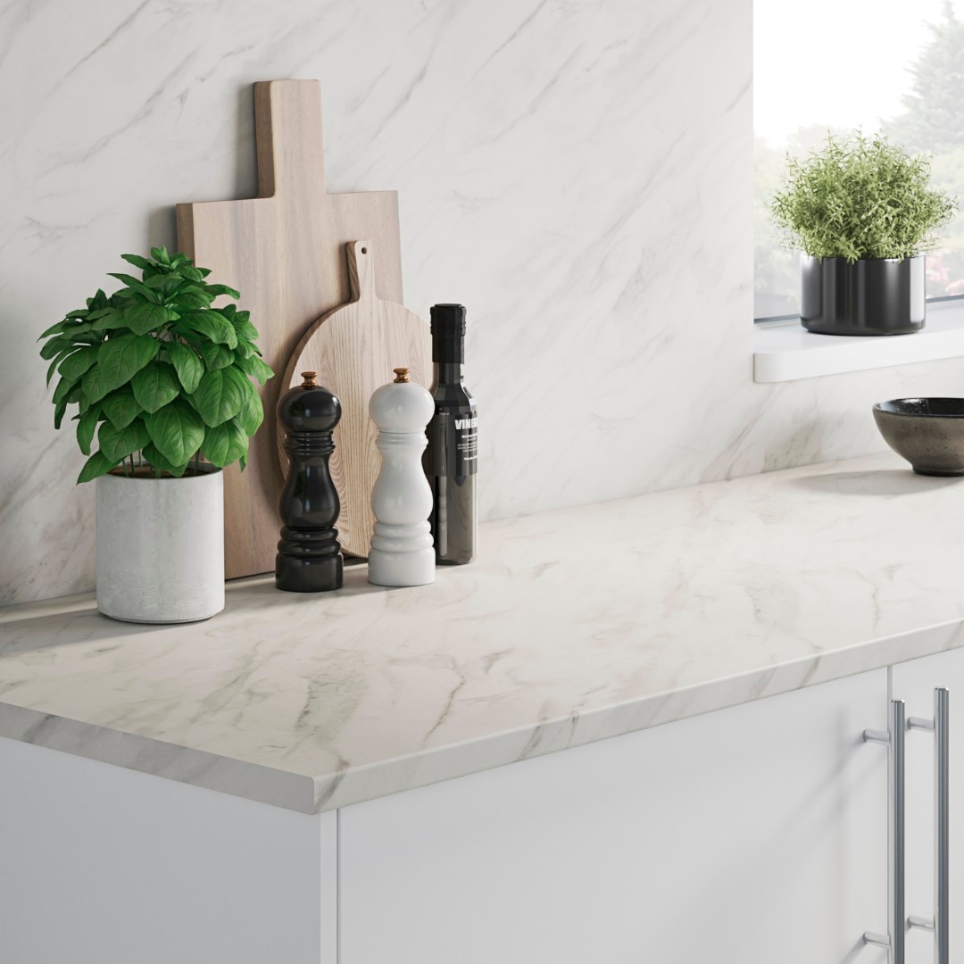 Panou bucatarie, alb, 300 x 60 cm x 8 mm, pal, laminat  GoodHome Algiata