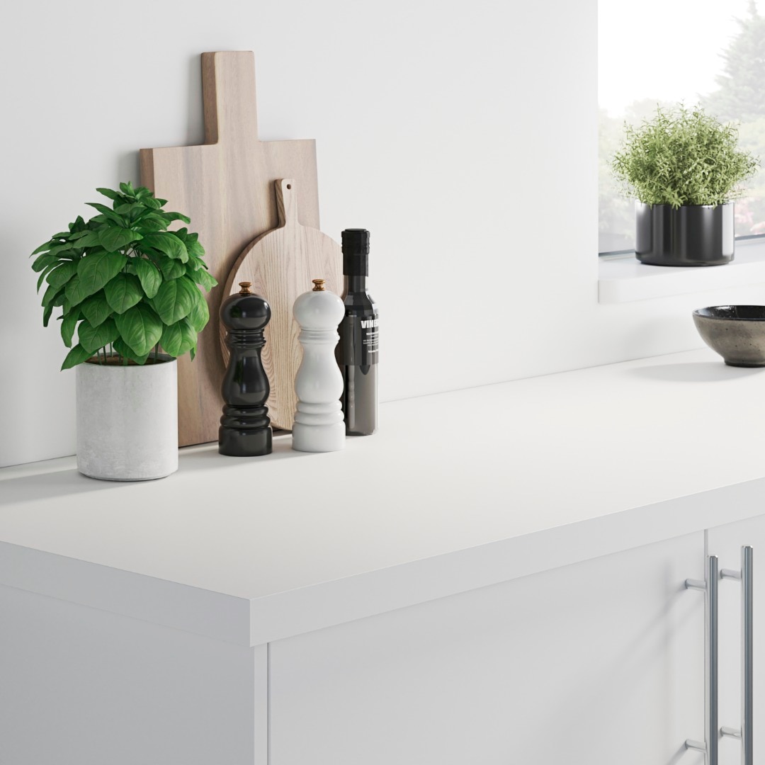 Panou bucatarie, negru, alb,  200 x 60 cm x 3 mm, hartie si rasina GoodHome Berberis