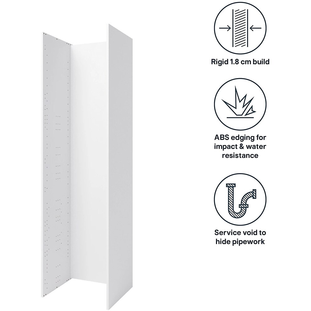 Panouri laterale dulap inalt GOODHOME Caraway, 57 x 234 x 1.8 cm, PAL, alb