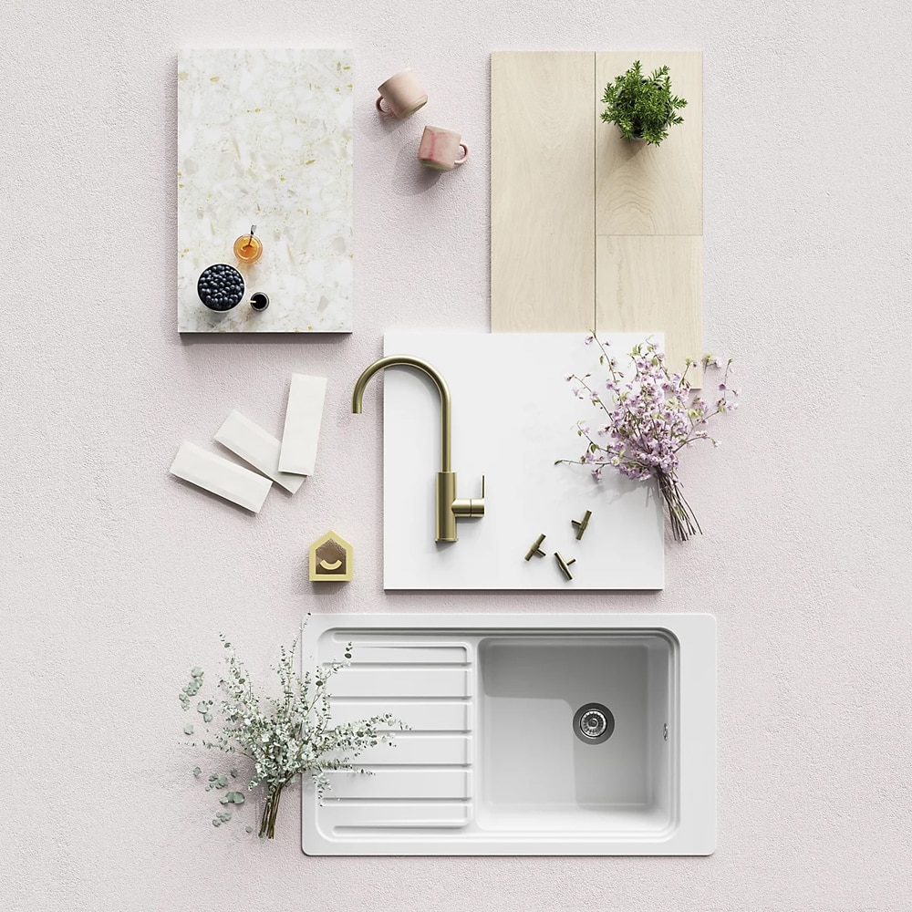 Panou lateral GOODHOME Garcinia, 57 x 219 cm, alb lucios