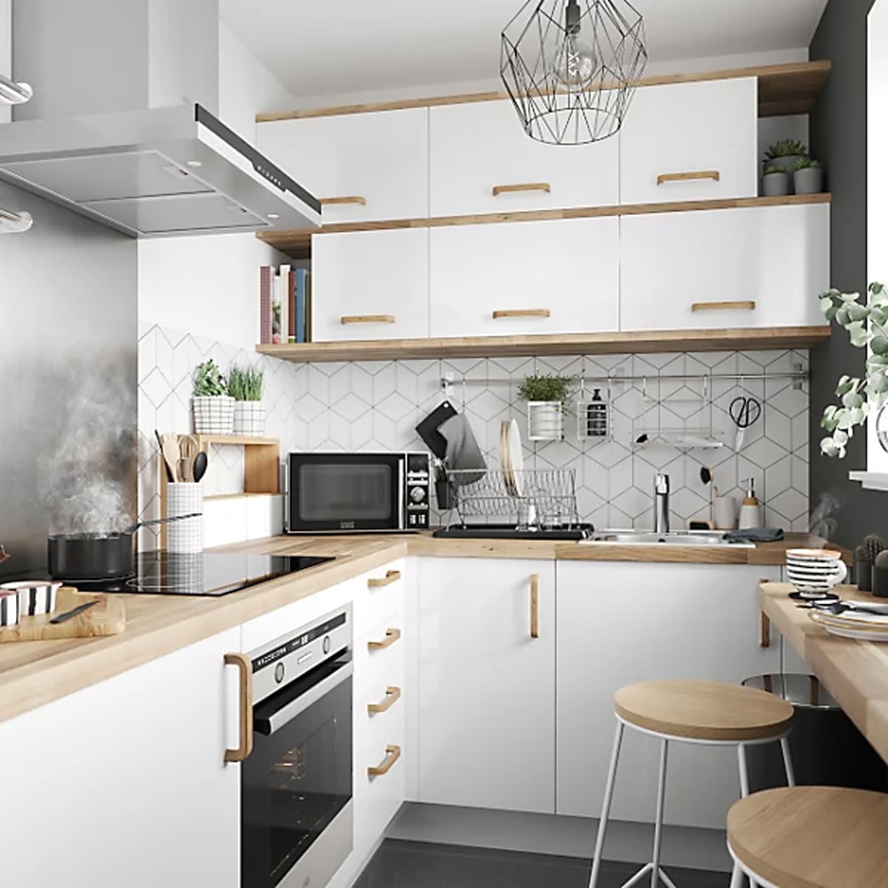 Panou insula GOODHOME Garcinia, 89 x 89 cm, alb mat