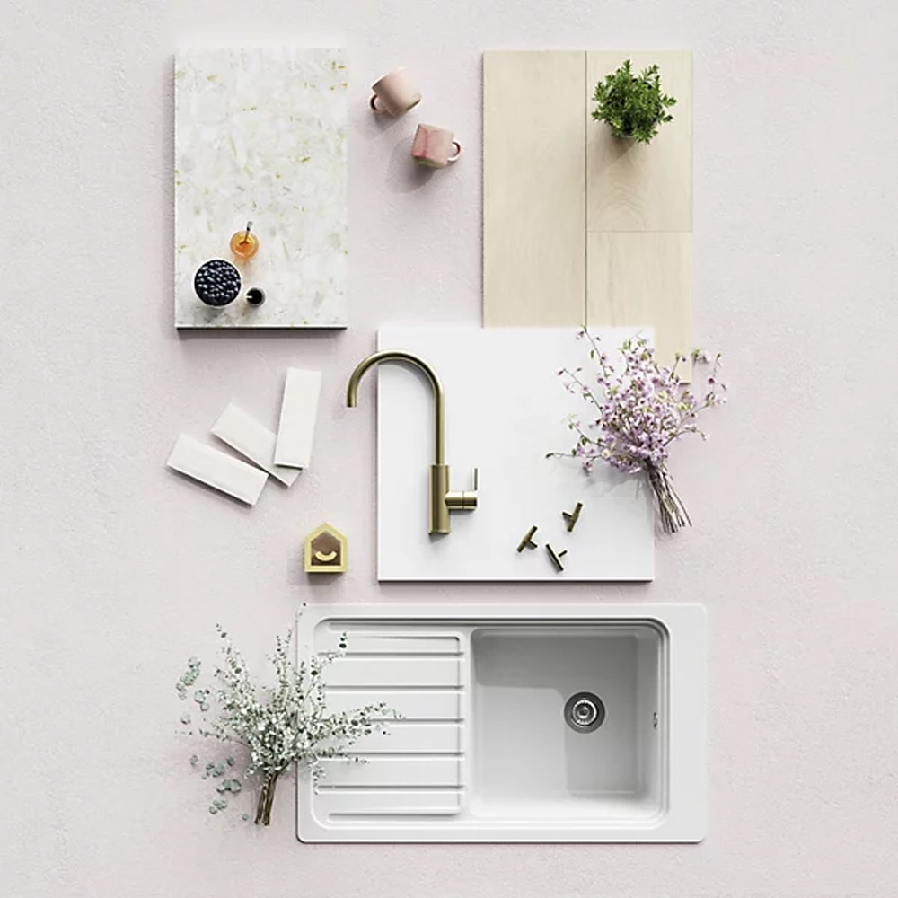 Panou insula GOODHOME Garcinia, 89 x 89 cm, alb mat