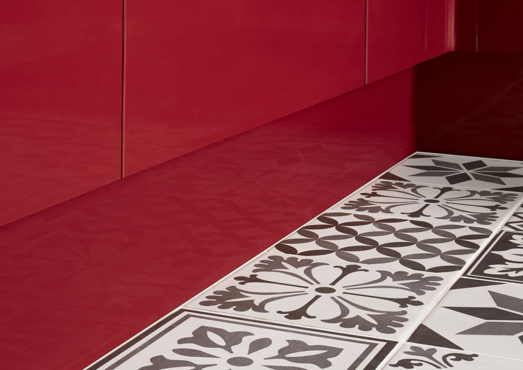 Plinta bucatarie GOODHOME Stevia, 15 x 240 cm, rosu lucios