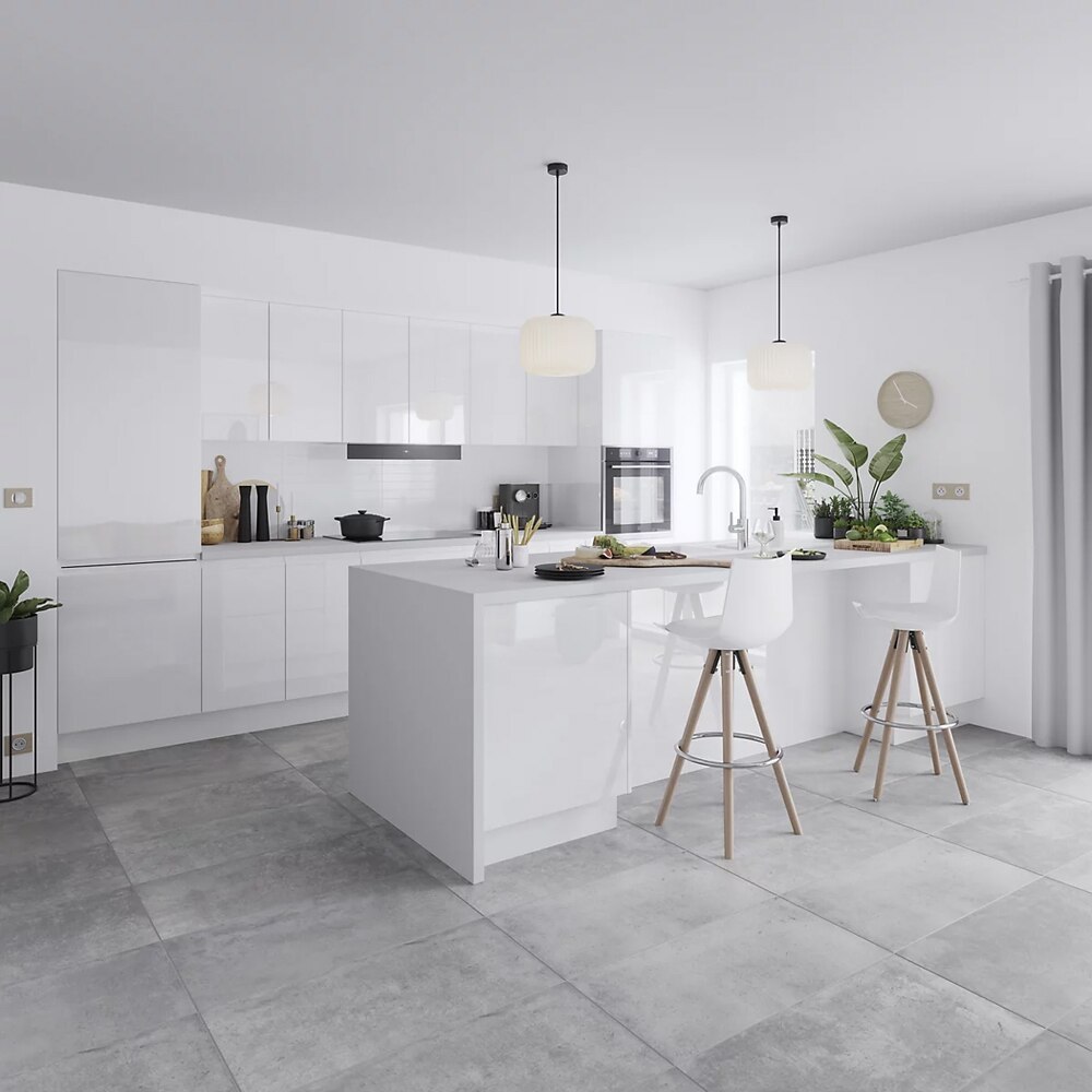 Element colt bucatarie GOODHOME Garcinia, 60 x 71.5 cm, alb lucios