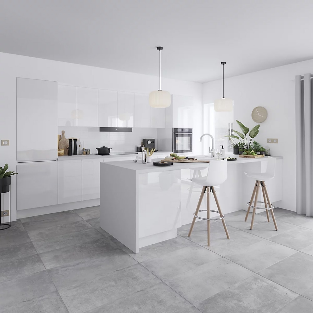 Element colt bucatarie GOODHOME Garcinia, 60 x 89.5 cm, alb lucios