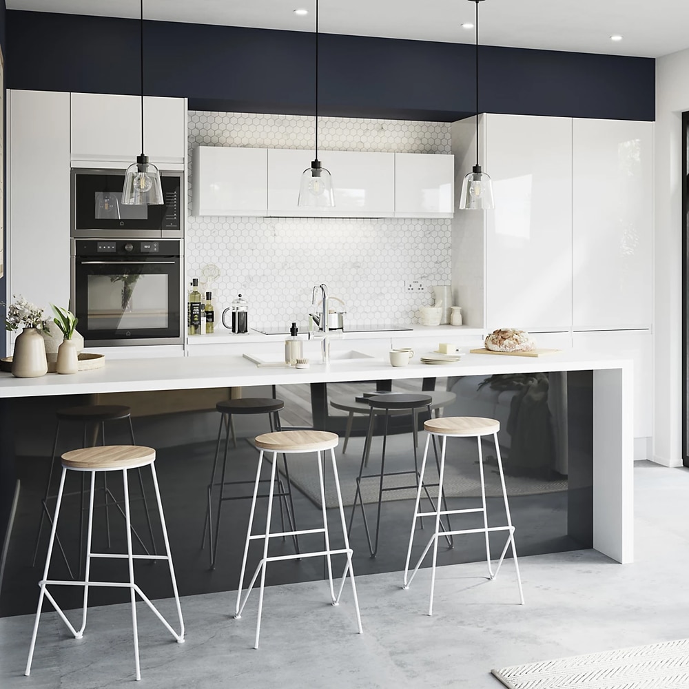 Element colt bucatarie GOODHOME Garcinia, 60 x 89.5 cm, alb lucios