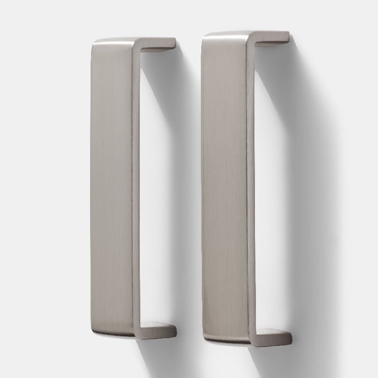 Maner patrat, 13.6 cm, gri, efect nichelat  GoodHome