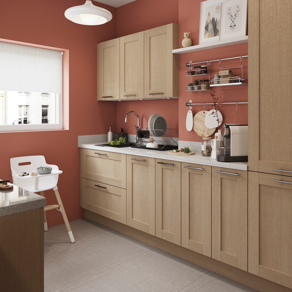Front usa GOODHOME Alpinia, PAL, 50 x 71.5 x 1.8 cm, stejar