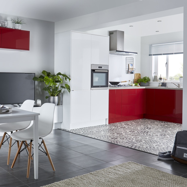 Front usa GOODHOME Stevia, 14.7 x 71.5 cm, rosu lucios