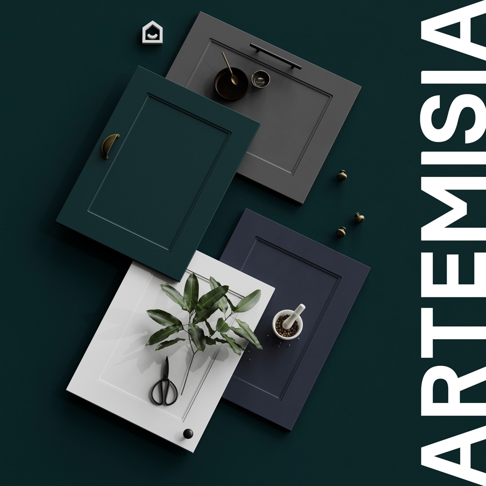 Front usa GOODHOME Artemisia, MDF, 60 x 54.3 x 1.8 cm, alb