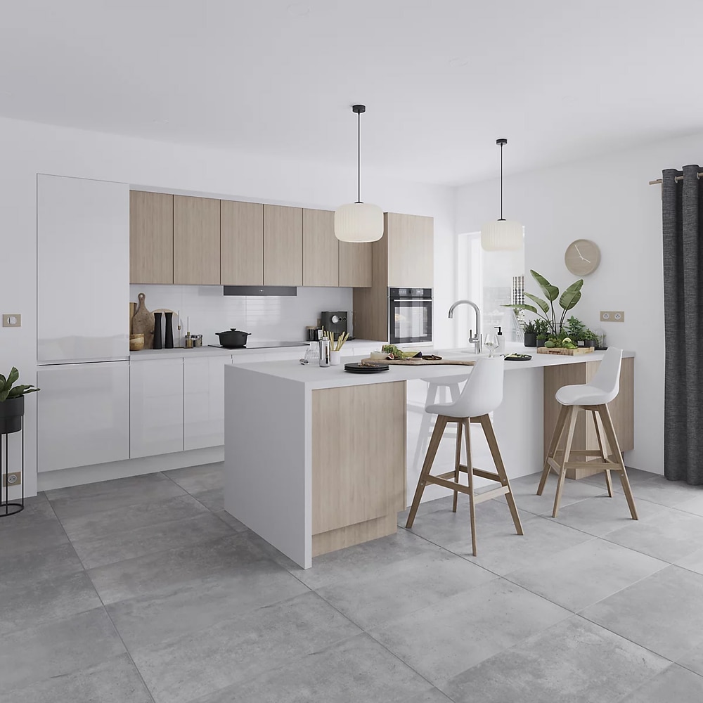 Front usa sertar GOODHOME Garcinia, 59.7 x 45.3 cm, alb lucios