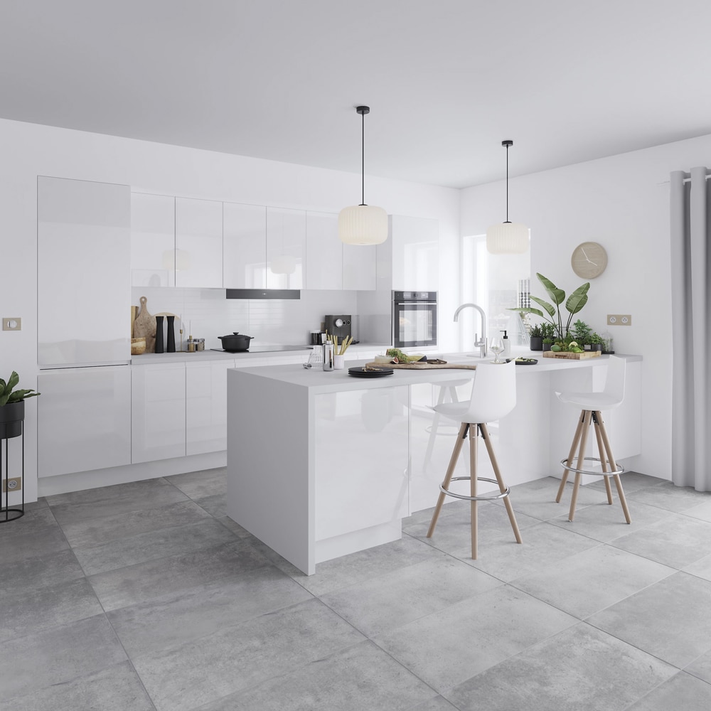 Front usa GOODHOME Garcinia, 59.7 x 80.6 cm, alb lucios