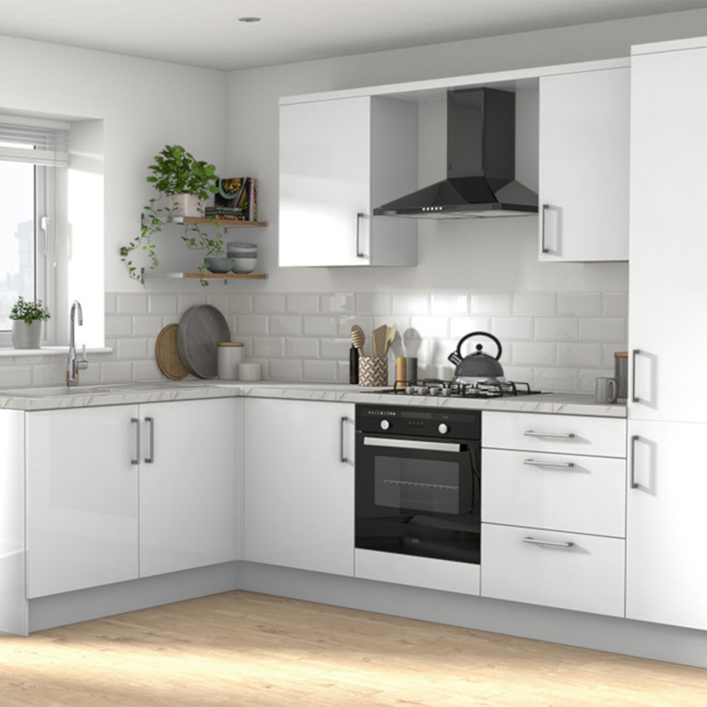 Front usa GOODHOME Alisma, MDF, 50 x 71.5 x 1.8 cm, alb lucios