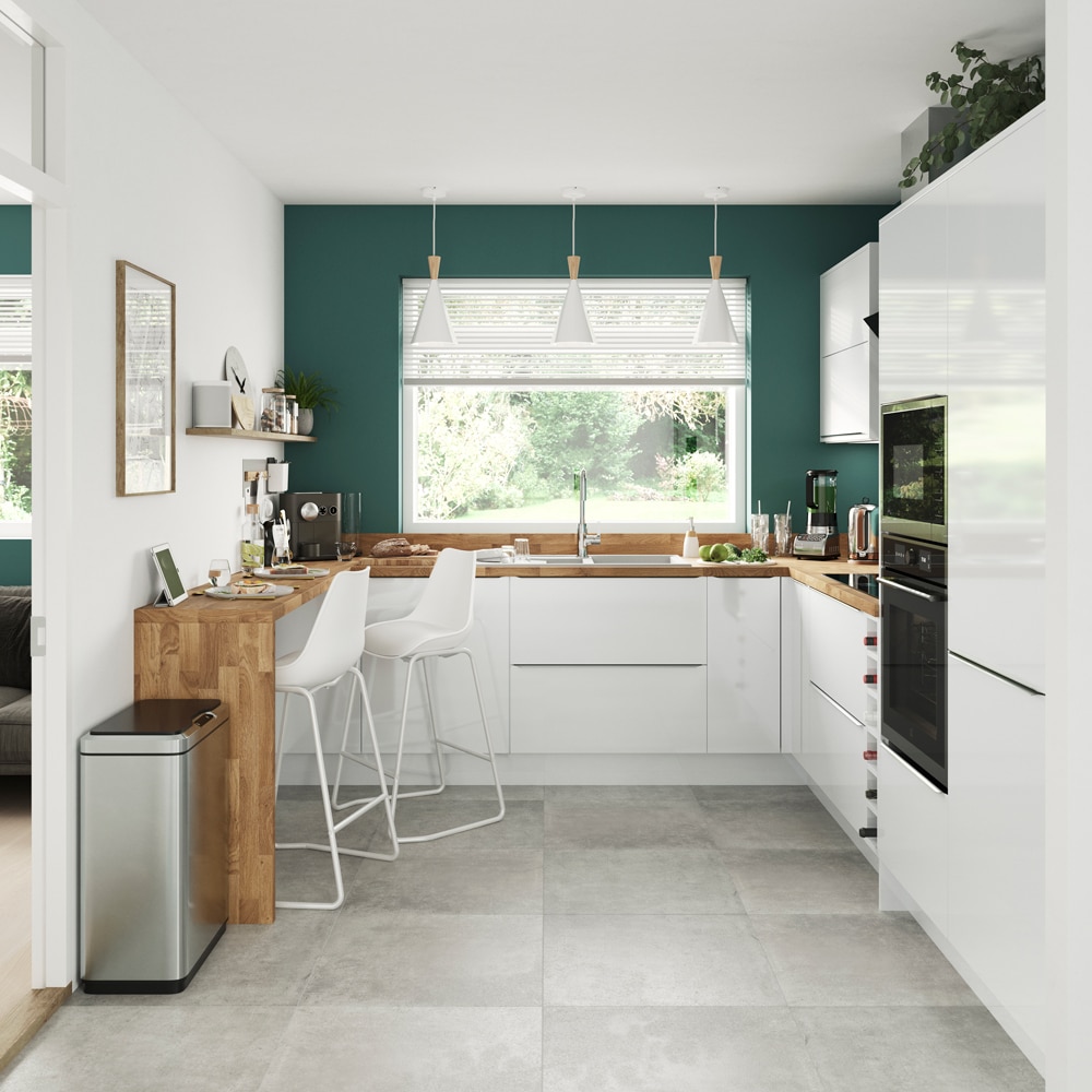 Front usa GOODHOME Alisma, MDF, 60 x 100 x 1.8 cm, alb lucios