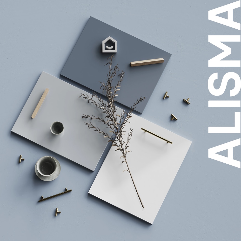 Front usa GOODHOME Alisma, MDF, 40 x 90 x 1.8 cm, gri deschis