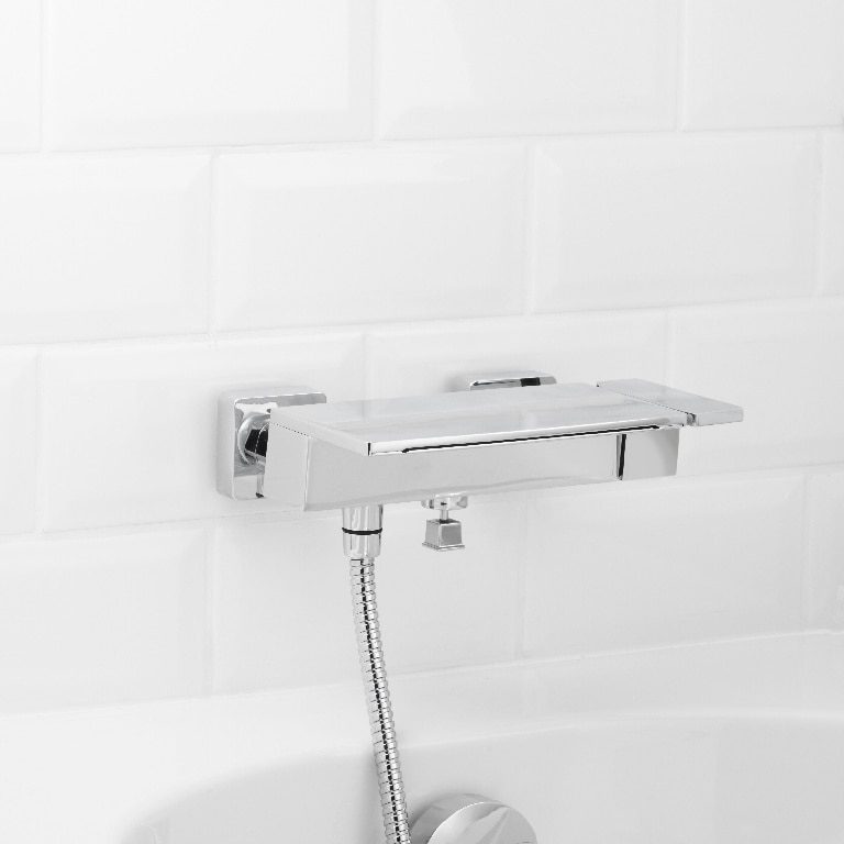 Baterie cada/dus GOODHOME Abana, monocomanda, alama, argintiu