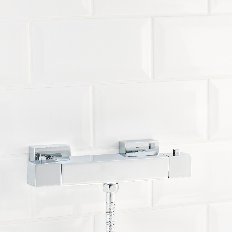 Baterie dus GOODHOME Eforie, termostat, alama, crom