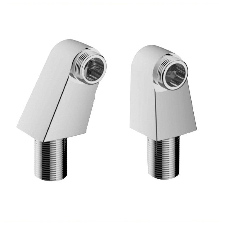 Set 2 adaptoare perete-punte pentru cada si dus GoodHome G2, alama, crom