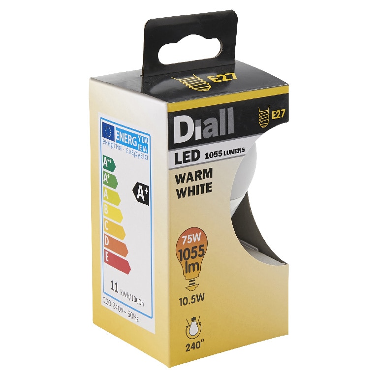 Bec LED, E27, 75 W,  2700K, plastic • Diall