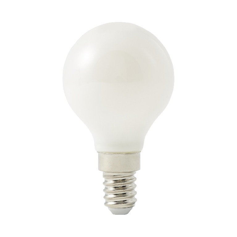 Bec LED, E14, 42W, 2700K, sticla alba, model mini-sfera • Diall