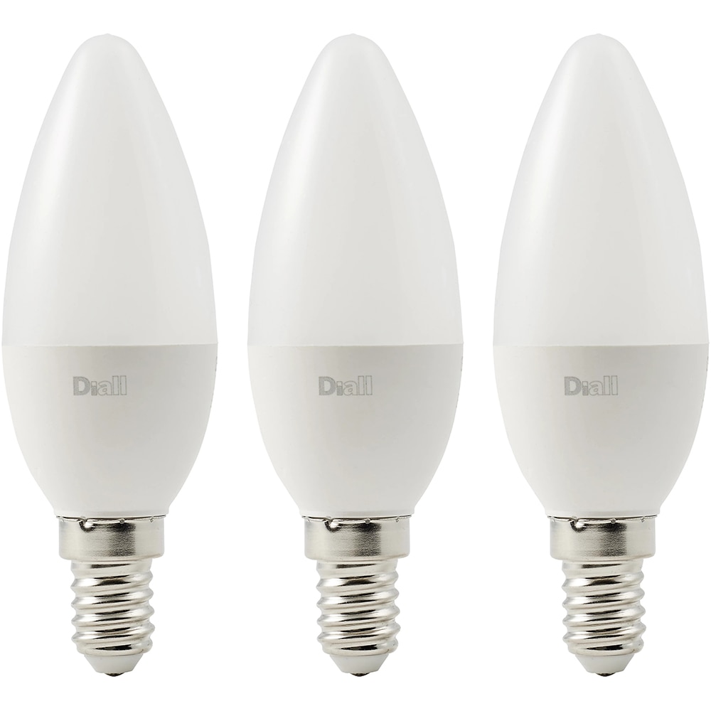 Set 3 becuri LED DIALL, E14, 5W, 470lm, 2700K, lumina calda