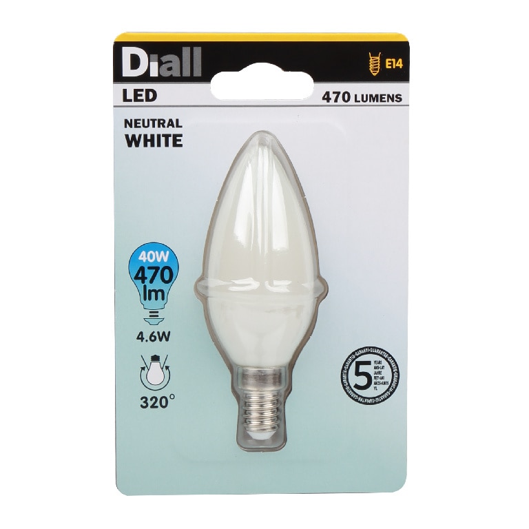 Bec LED DIALL, E14, 4.5W, 4000K, lumina neutra