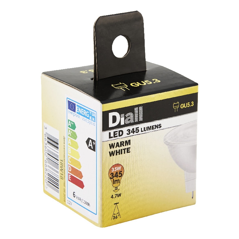 Bec LED, GU5.3, reflector, 35 W, 2700 K, plastic • Diall