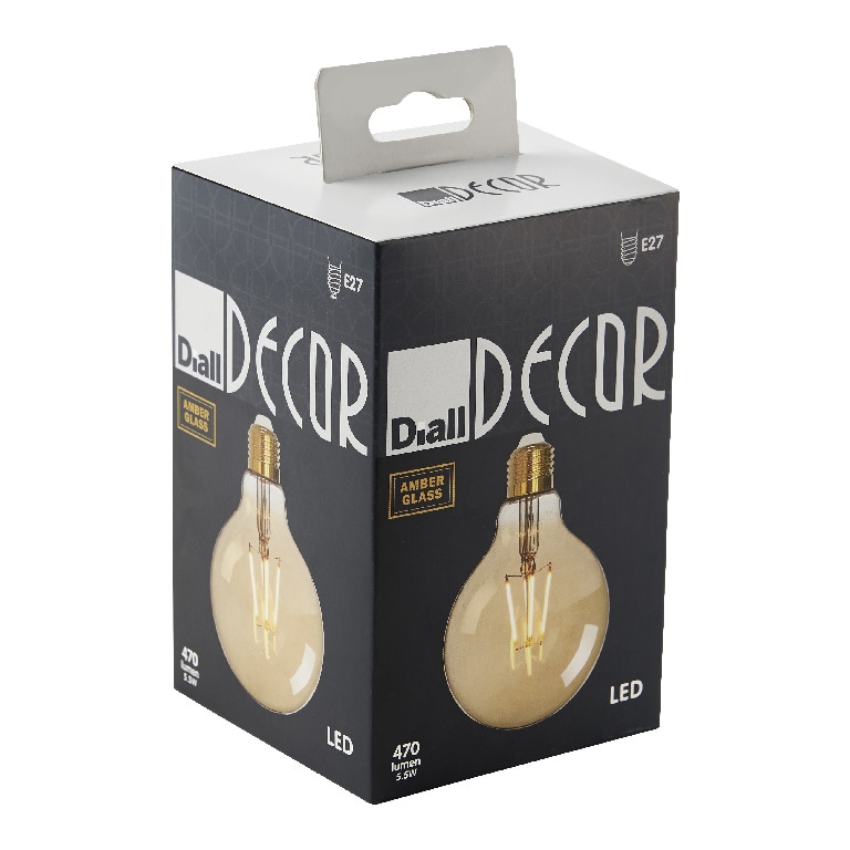 Bec LED, E27, 6 W, 1800K, sticla, forma sferica • Diall