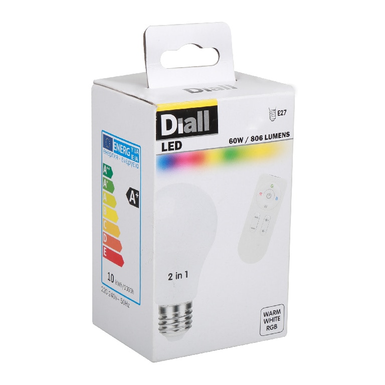 Bec LED, E27, 60 W,  2700K, plastic • Diall