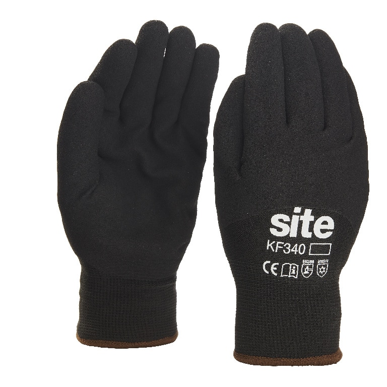 Manusi protectie termica Site KF340, nitril, acrilic si nylon, negru, marime L