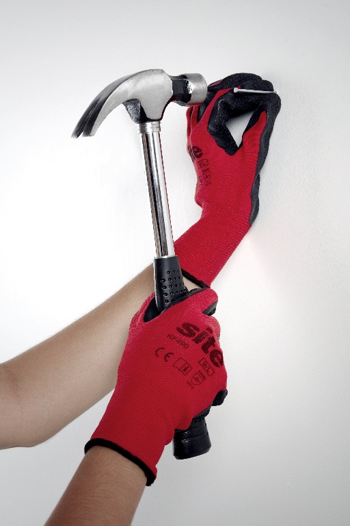 Manusi protectie Site KF490, latex, rosu-negru, marime M, set 5 perechi