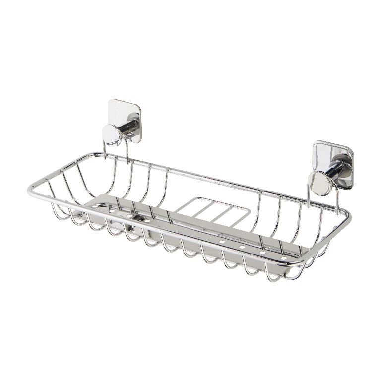 Etajera baie GoodHome Koros L, 29 x 11.5 x 6.5 cm, otel, argintiu