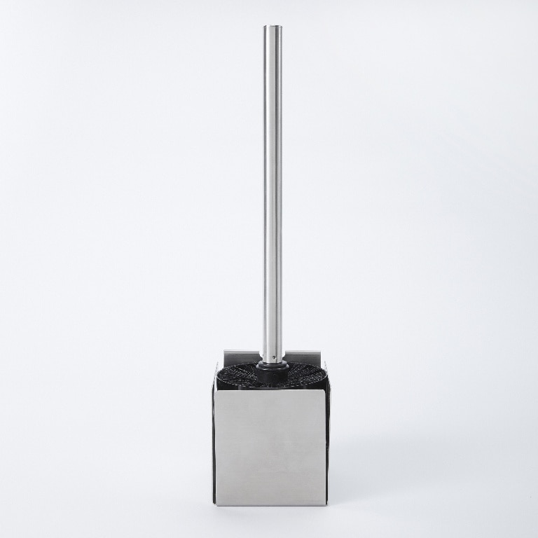Suport si perie WC GOODHOME Amantea, 36 x 10 x 10 cm, ABS si otel inoxidabil, argintiu 