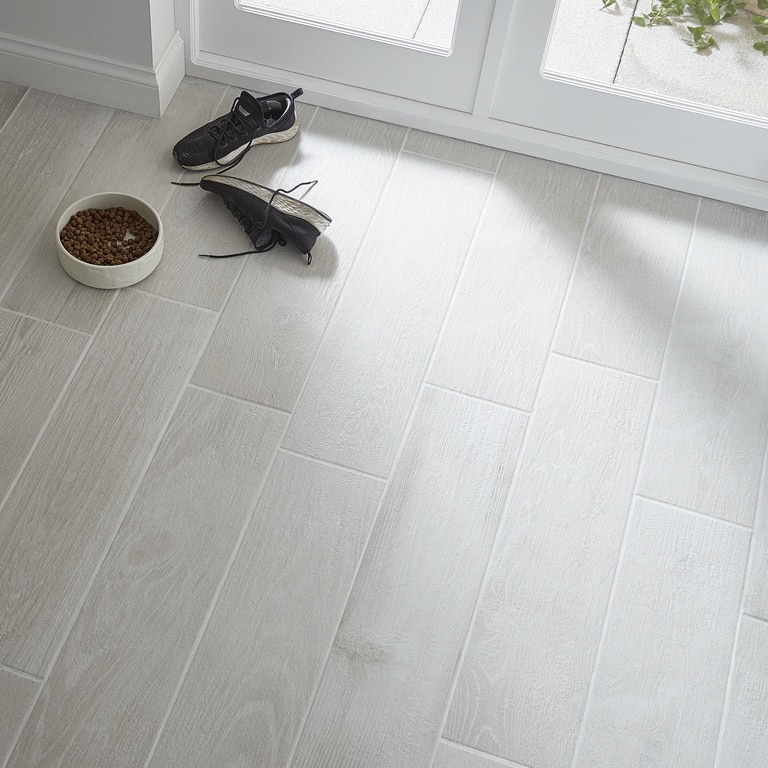 Gresie Interior, Alb, Portelanata, 20 x 80 cm, tip parchet, suprafata 1,28 mp  Colours Colours