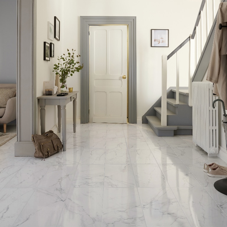 Gresie interior, alb, ceramica, acoperire 1.26 mp/cutie, dreptunghiulara • Colours marble