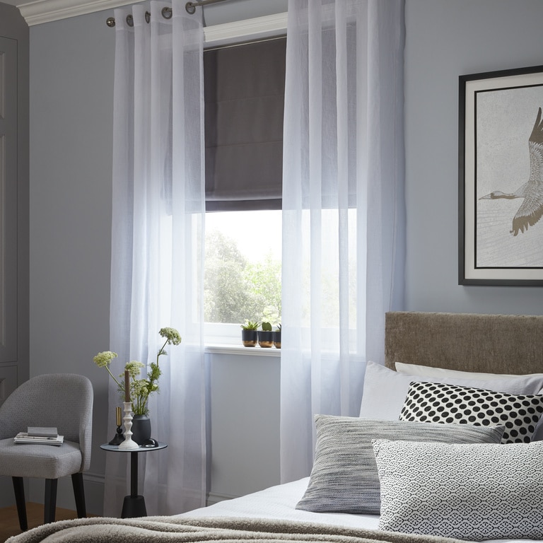 Perdea Yena, alb, 2.6 x 1.4 m • GoodHome