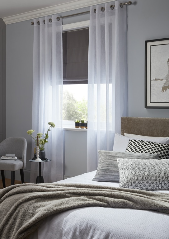 Perdea Yena, alb, 2.6 x 1.4 m • GoodHome