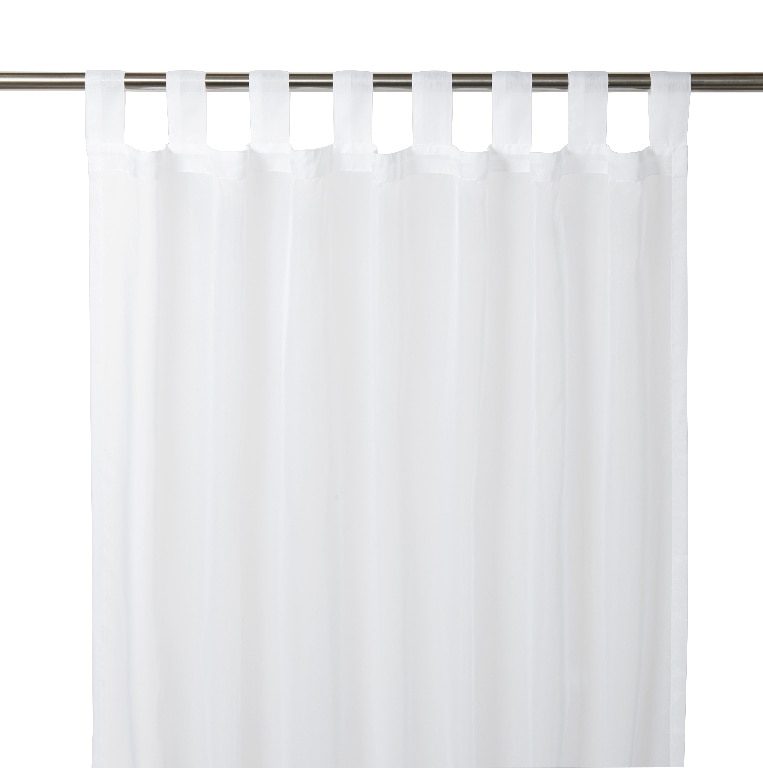 Perdea voal, poliester, 140 x 260 cm, alb