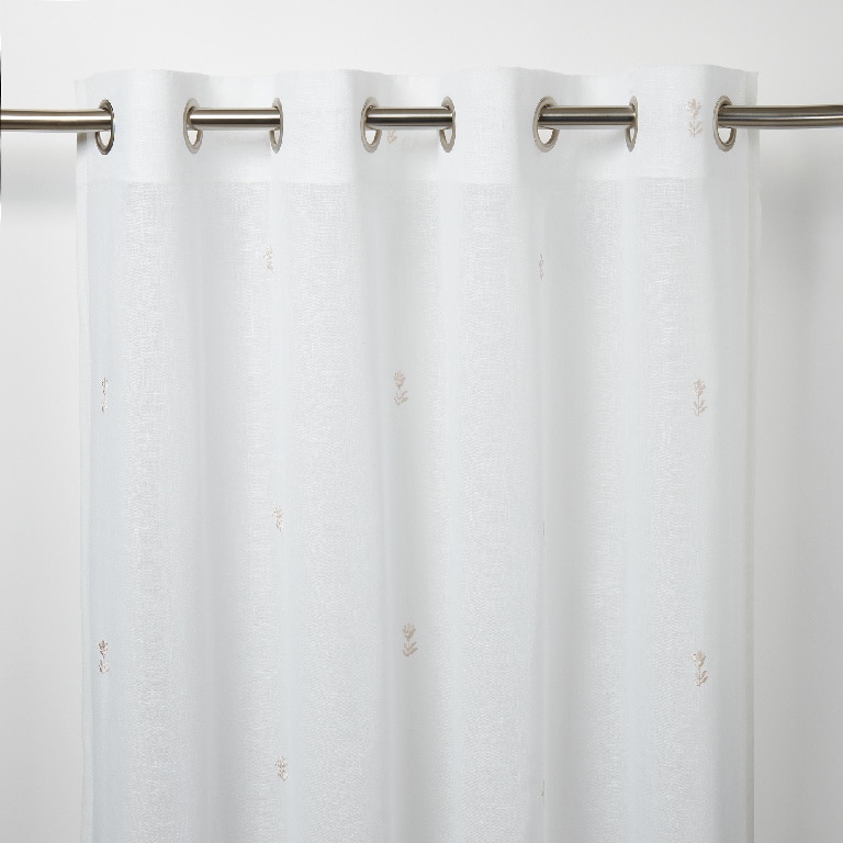 Perdea voal GoodHome Howlite, poliester, 140 x 260 cm, gri deschis