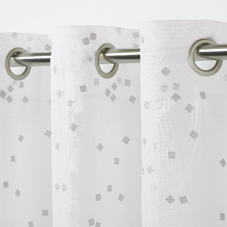 Perdea Pyrite, alb, 2.6 x 1.4 m, poliester • GoodHome