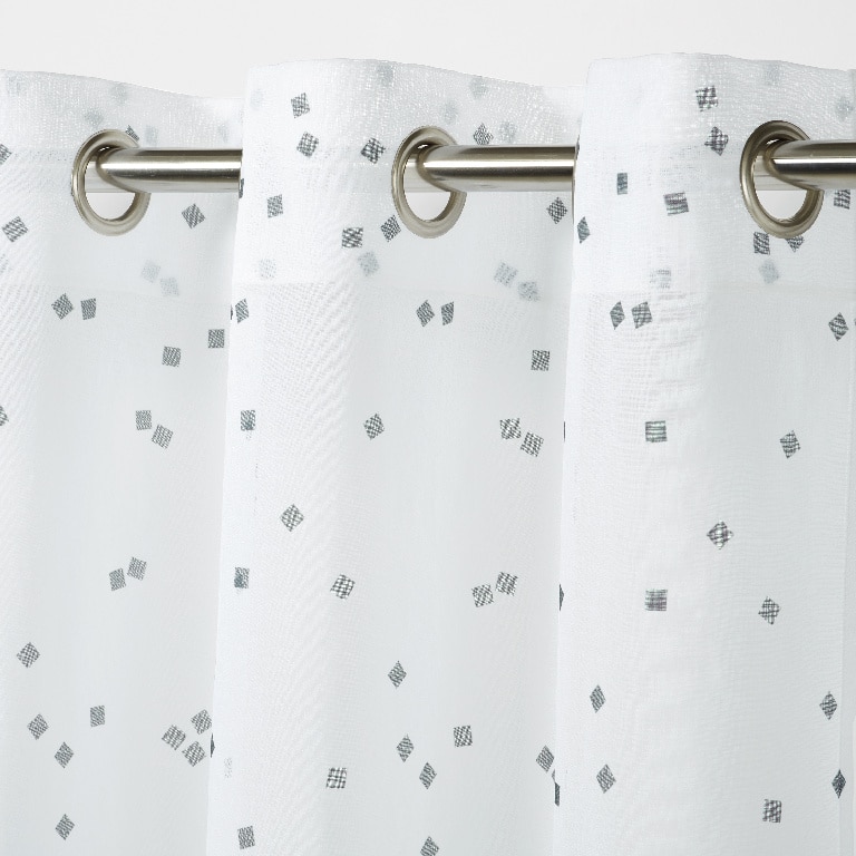 Perdea Pyrite, alb, 2.6 x 1.4 m • GoodHome