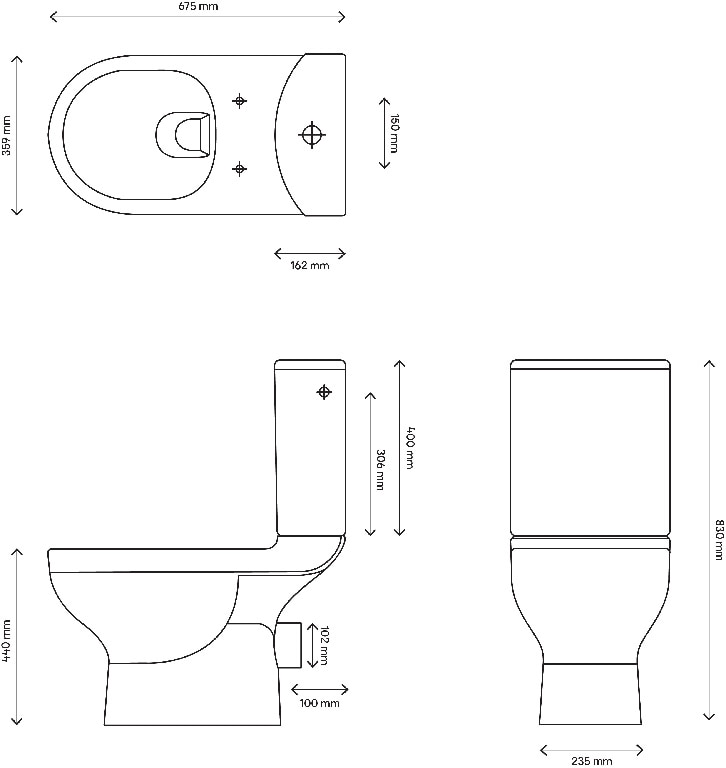 Set vas WC GoodHome Cavally, ceramica, rezervor 3-6 l, capac SoftClose, alb