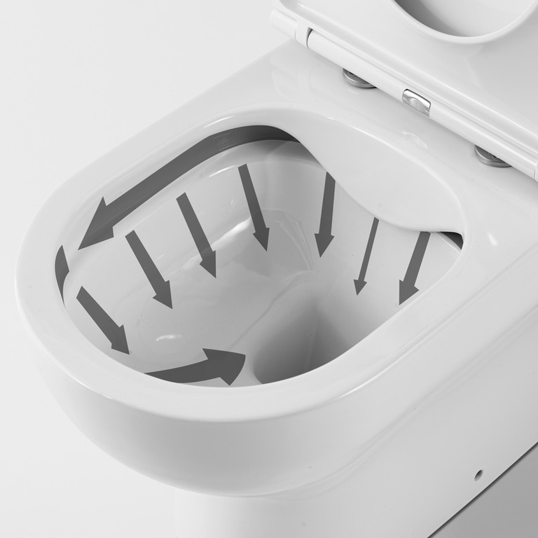 Set vas WC GoodHome Cavally, ceramica, rezervor 3-6 l, capac SoftClose, alb