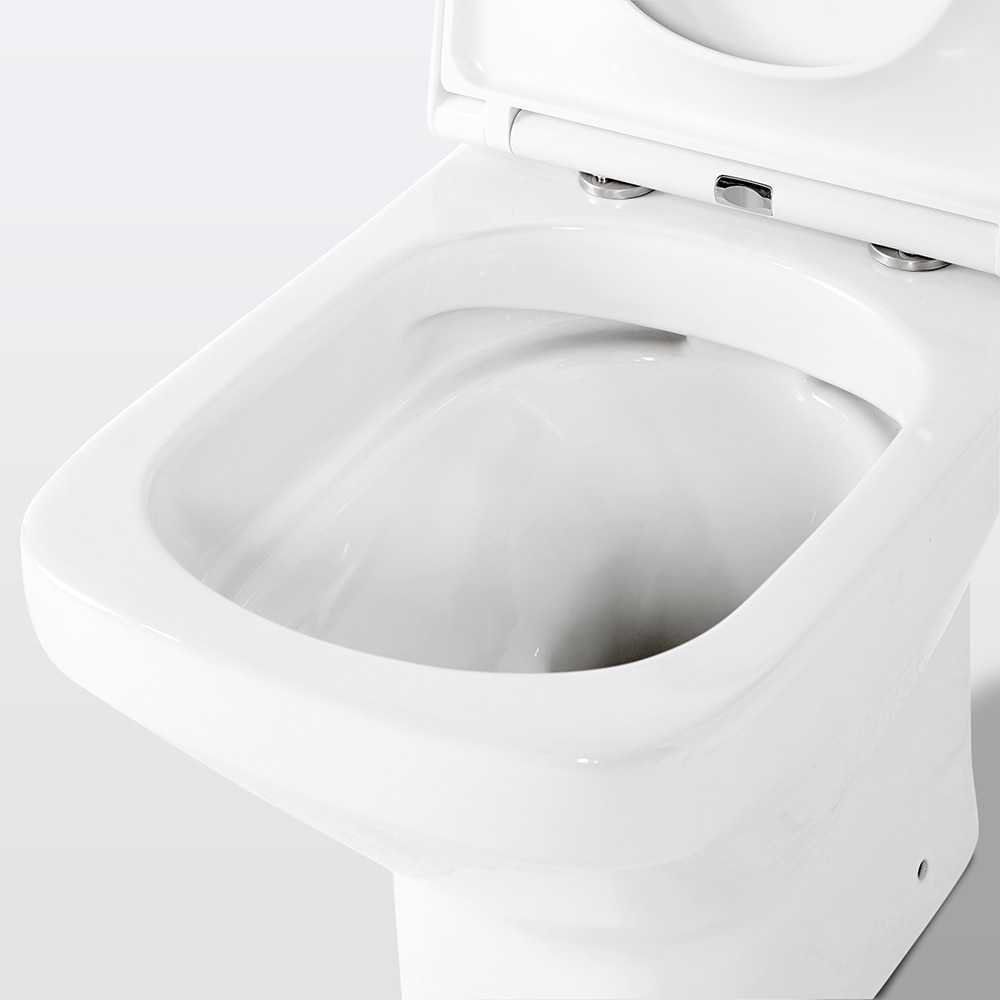 Set WC si rezervor, patrat, alb, portelan, diametru 10, 2 cm, 3/6 L • GoodHome