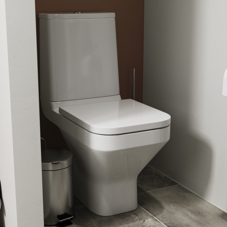 Set vas WC GoodHome Teesta, portelan, rezervor 3-6 l, capac SoftClose, alb