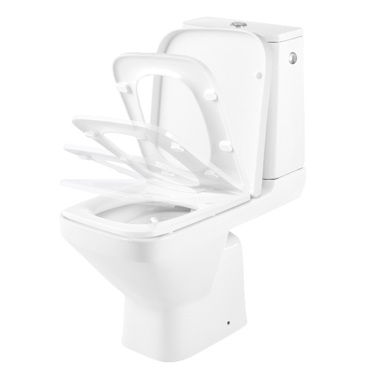 Set vas WC GoodHome Teesta, portelan, rezervor 3-6 l, capac SoftClose, alb